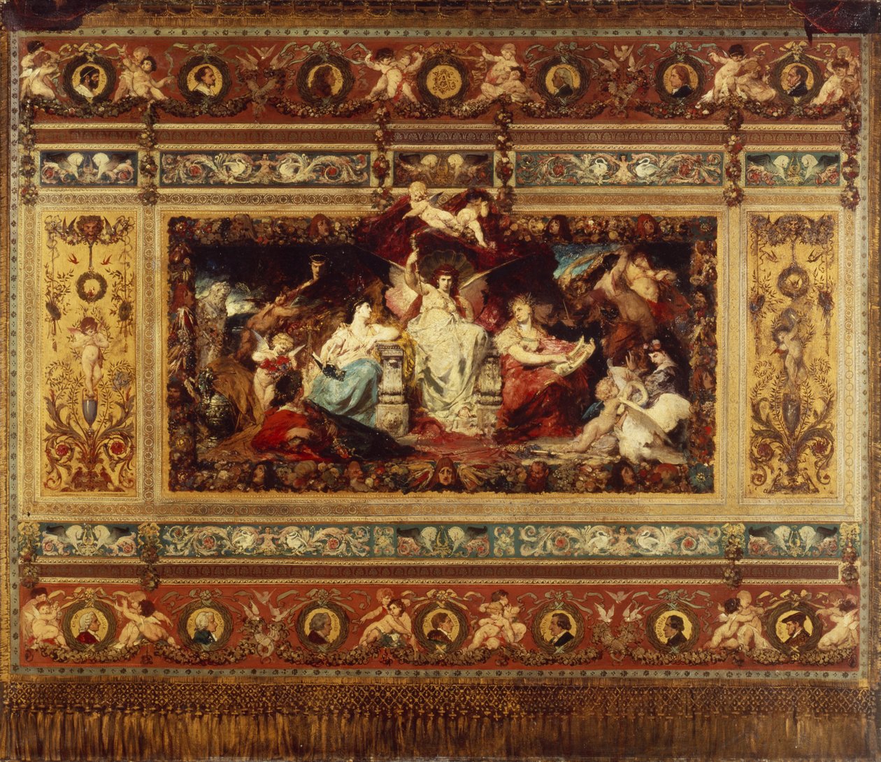 Dresden operasında perde tasarımı, 1876 by Ferdinand Keller