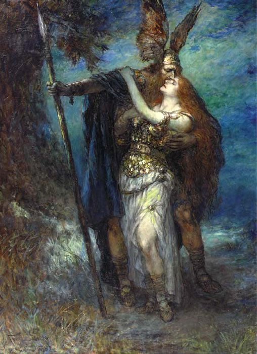 Wotan ve Brunhilde by Ferdinand Leeke