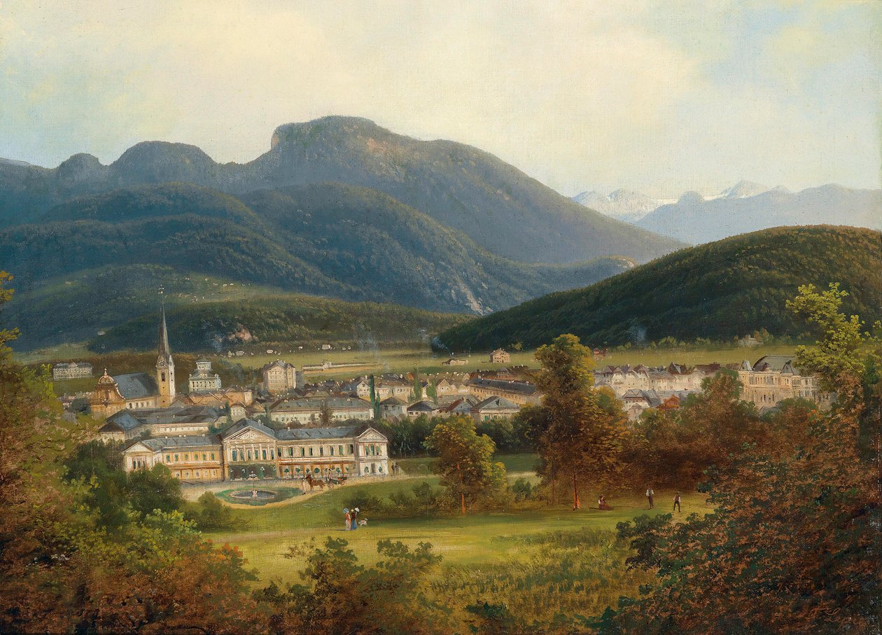 Arka planda Dachstein ile Ischl ve Kaiservilla
