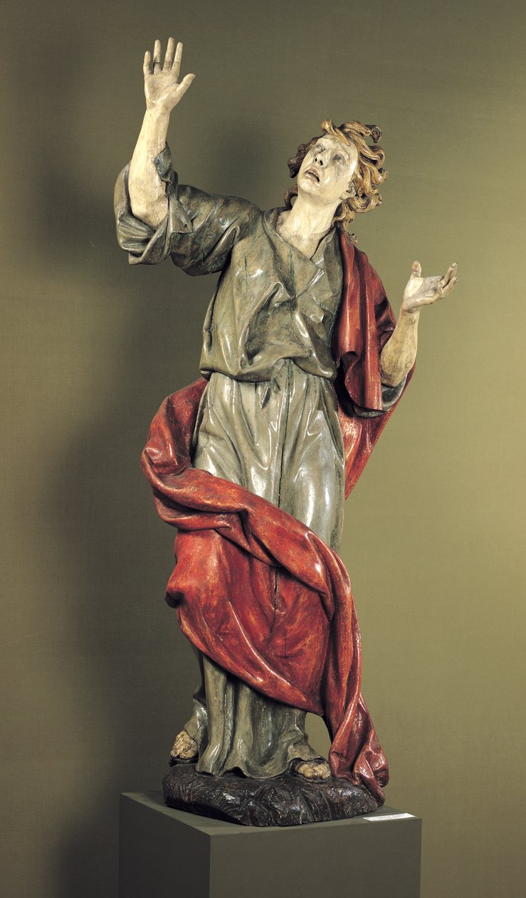 St. John at Calvary (çok renkli ahşap) by Ferdinand Maximilian Brokof