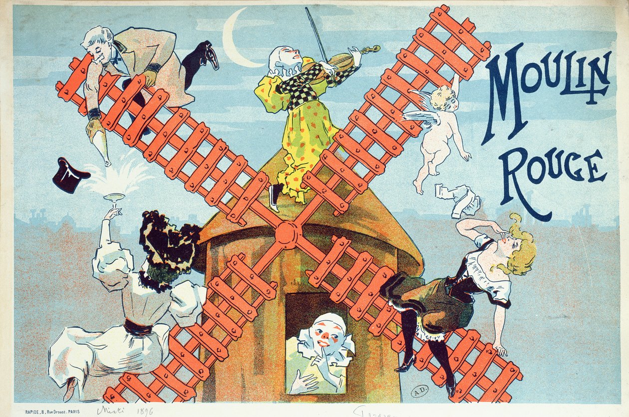 Moulin Rouge için bir programın kapağı, 1896 by Ferdinand Misti Mifliez