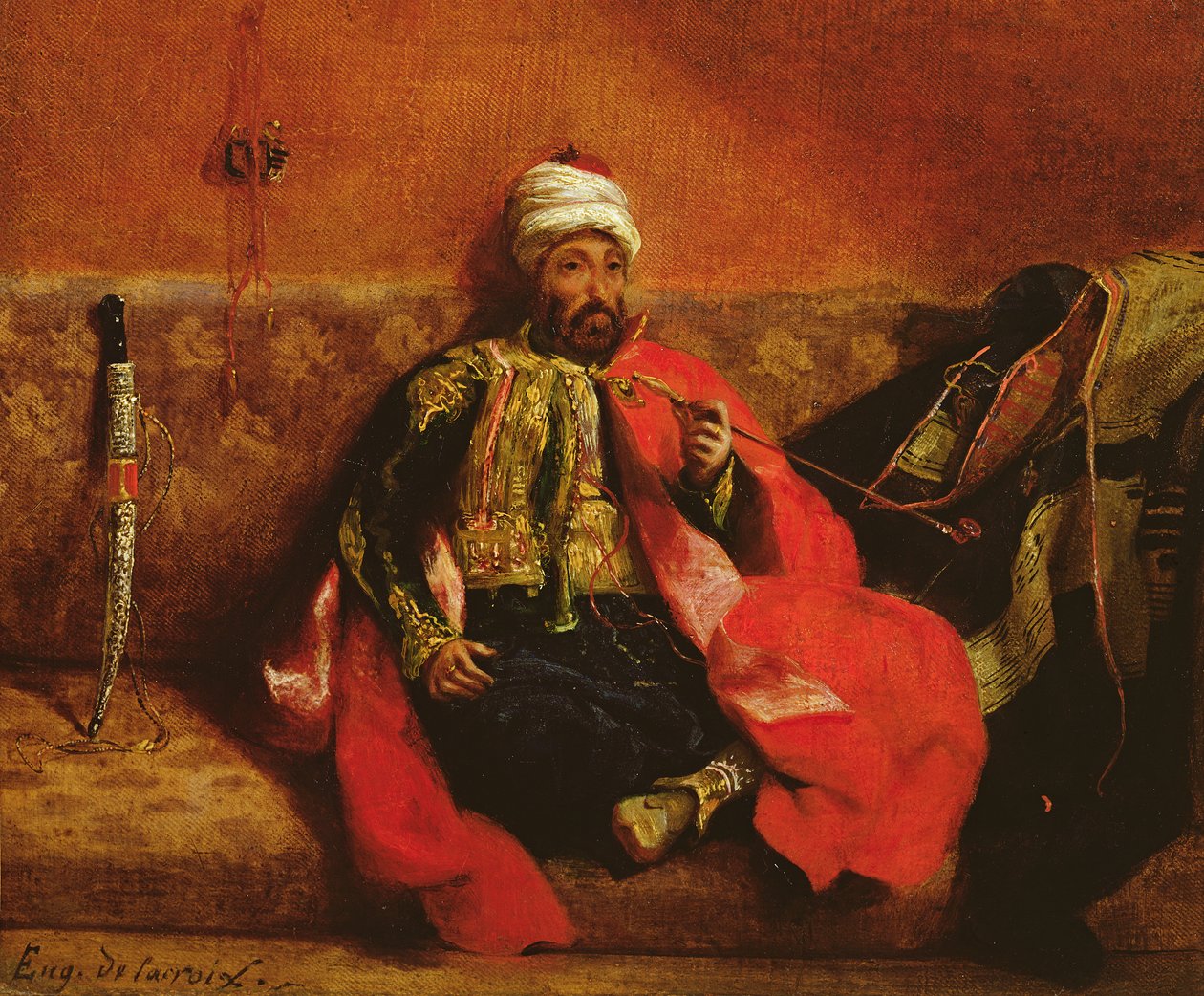 Kanepede sigara içen bir Türk, 1825 dolayları by Ferdinand Victor Eugene Delacroix