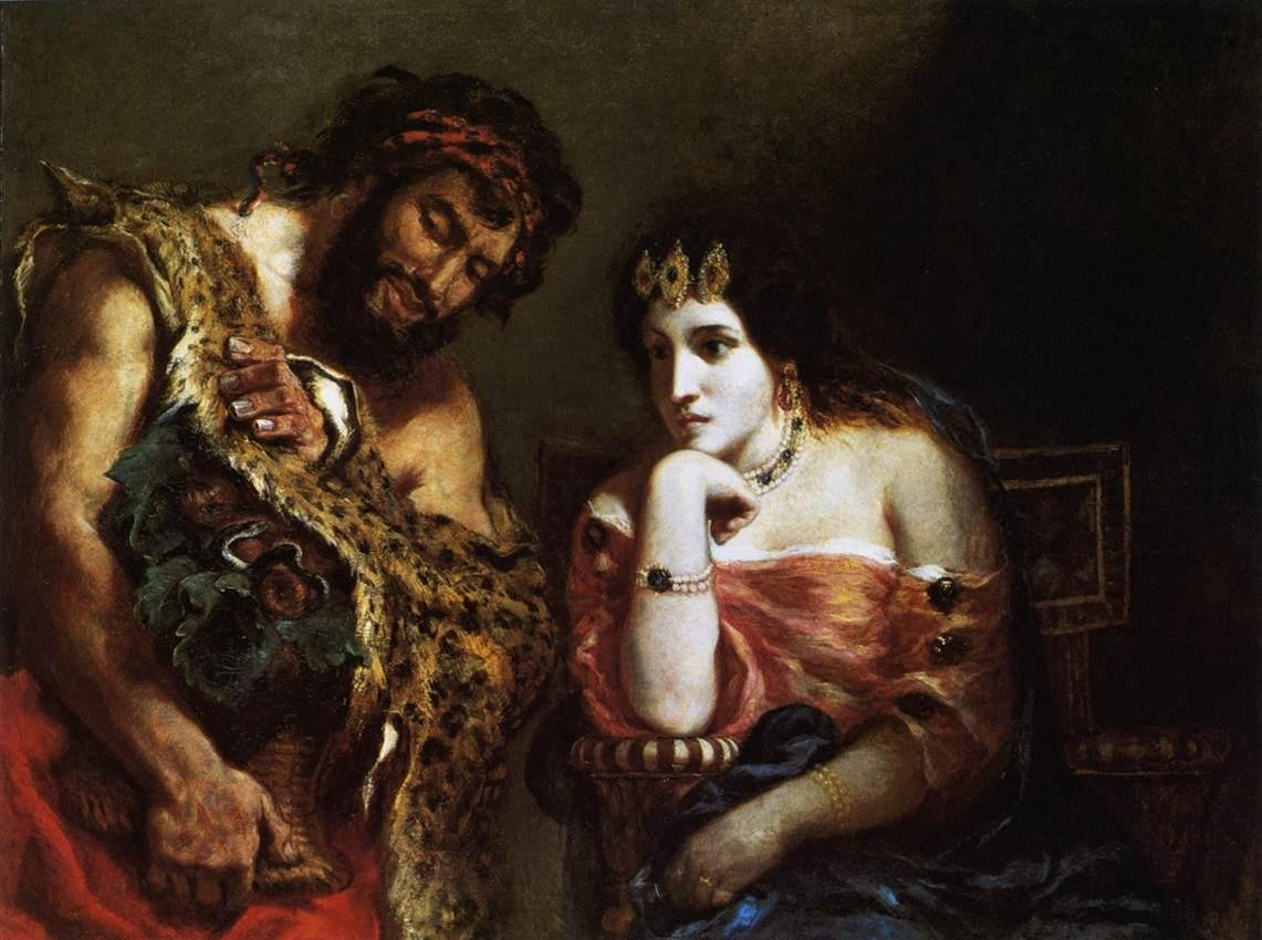 Kleopatra ve Köylü by Ferdinand Victor Eugene Delacroix