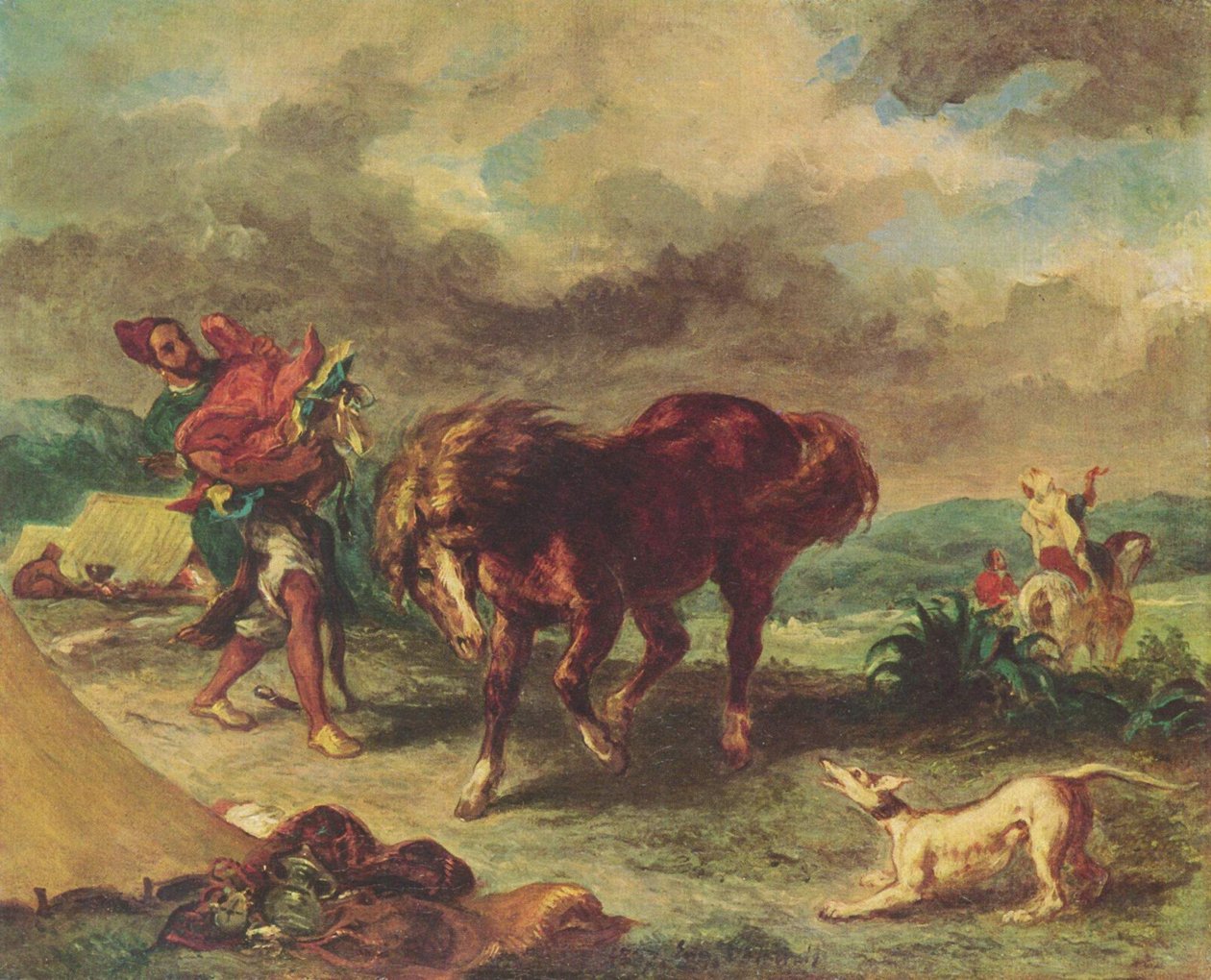 Faslı ve atı by Ferdinand Victor Eugene Delacroix