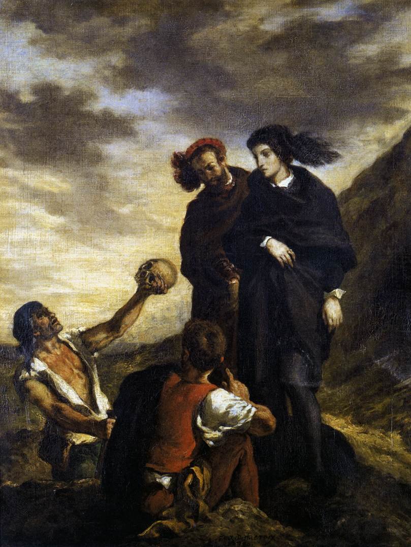 Mezarlıkta Hamlet ve Horatio by Ferdinand Victor Eugene Delacroix