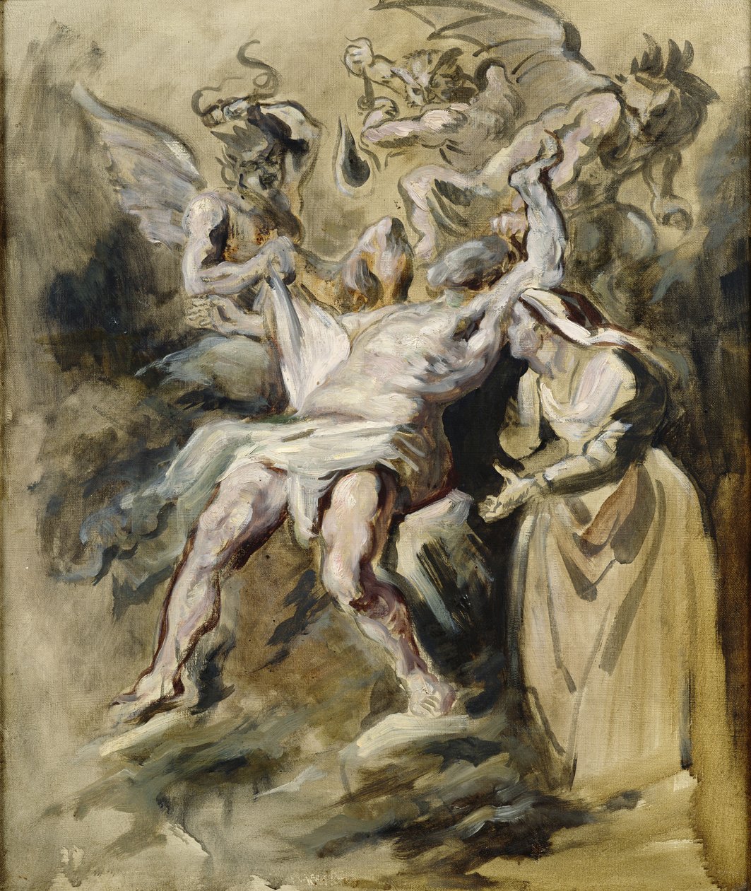 Şeytanlar tarafından eziyet edilen iş by Ferdinand Victor Eugene Delacroix