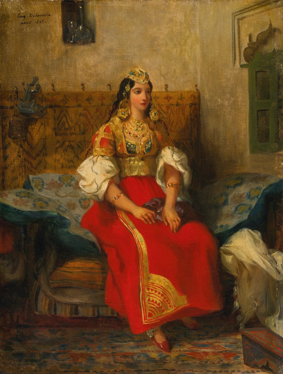 Düz Kostümlü Tanca Yahudisi by Ferdinand Victor Eugene Delacroix