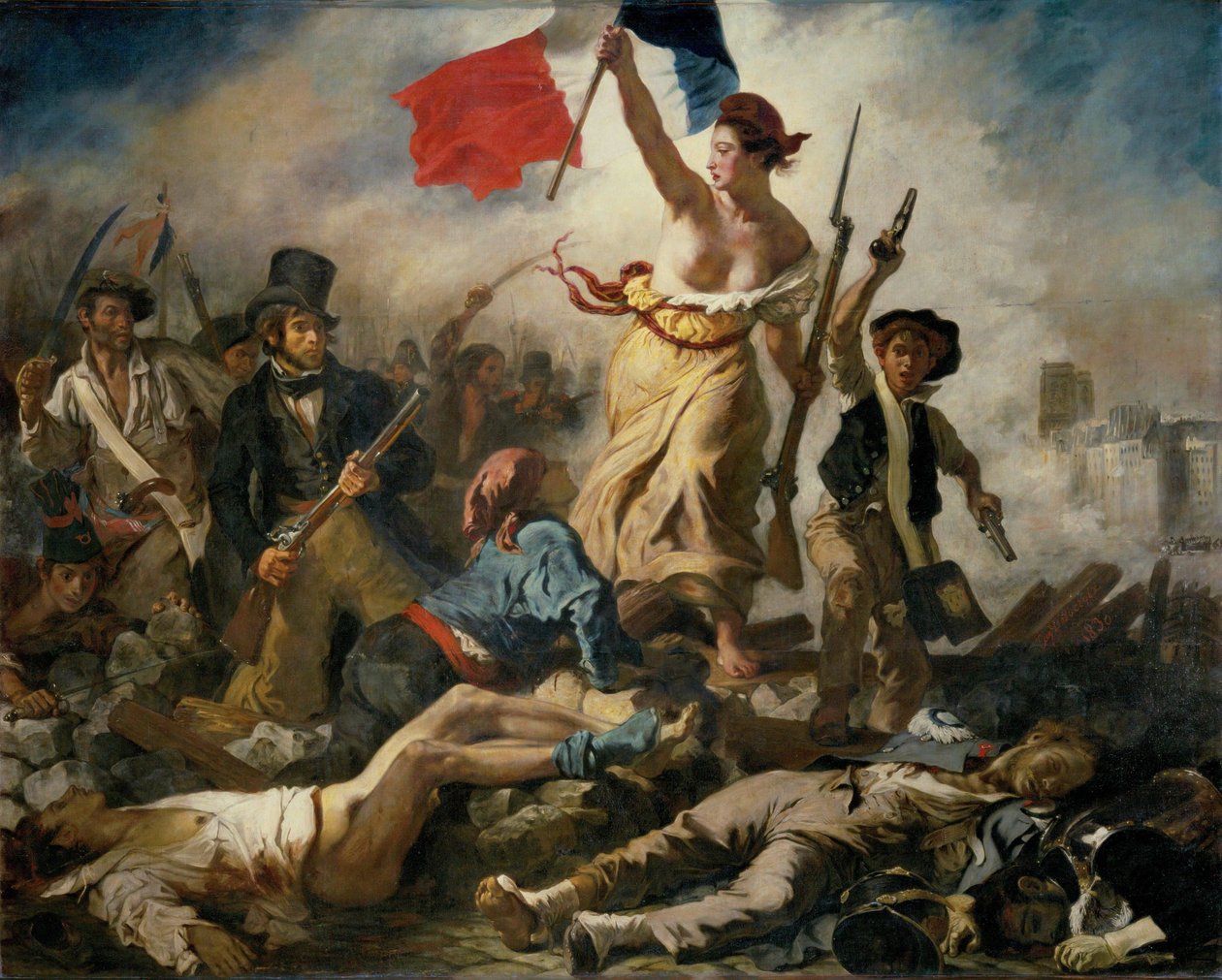 28 Temmuz. İnsanlara Öncülük Eden Özgürlük by Ferdinand Victor Eugene Delacroix
