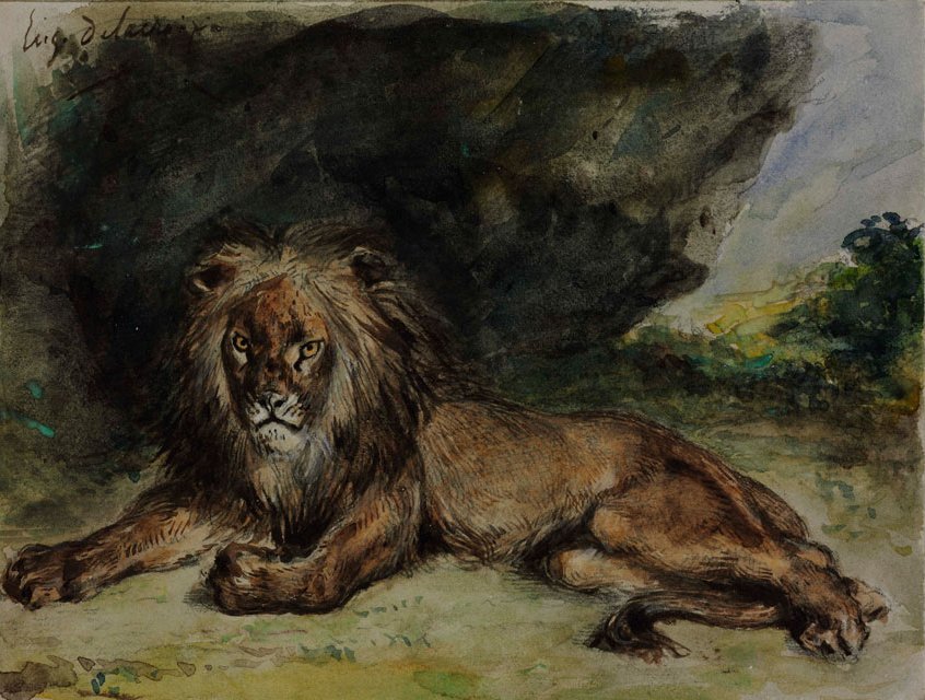 Aslan by Ferdinand Victor Eugene Delacroix