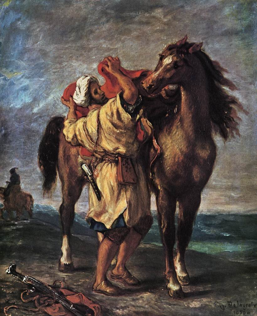 Faslı ve Atı by Ferdinand Victor Eugene Delacroix