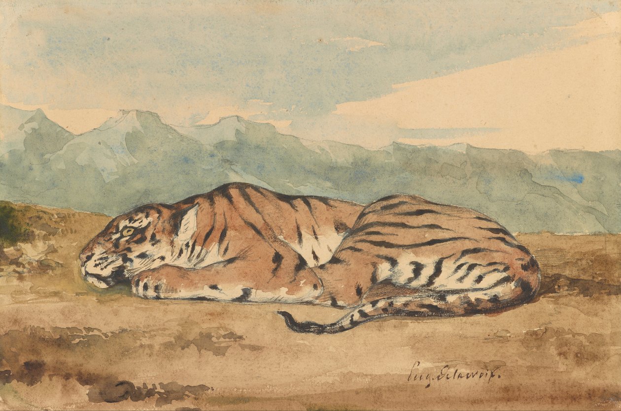 Kraliyet Kaplanı by Ferdinand Victor Eugene Delacroix