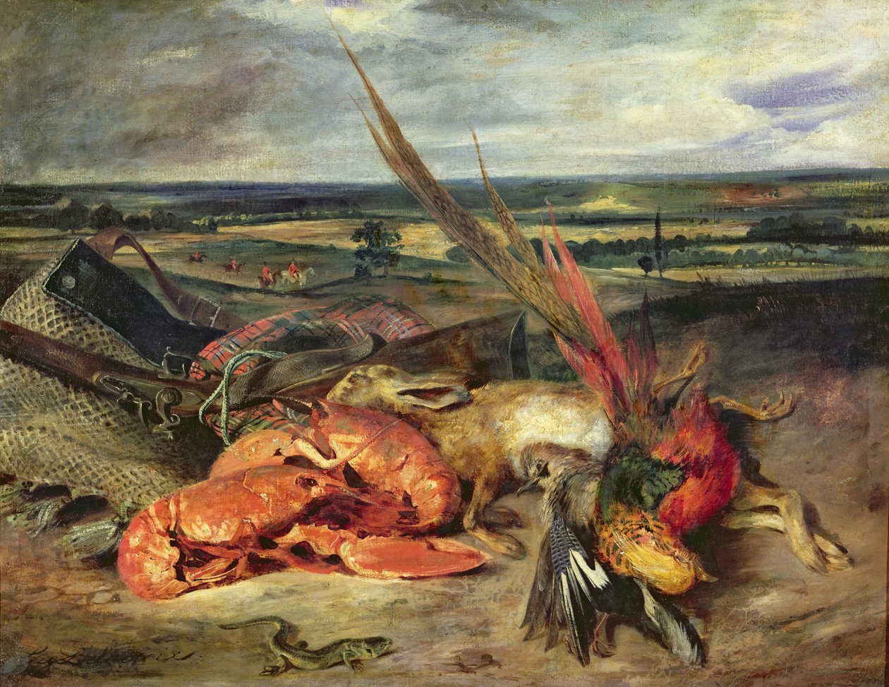 Istakozlu Natürmort, 1826-27 by Ferdinand Victor Eugene Delacroix
