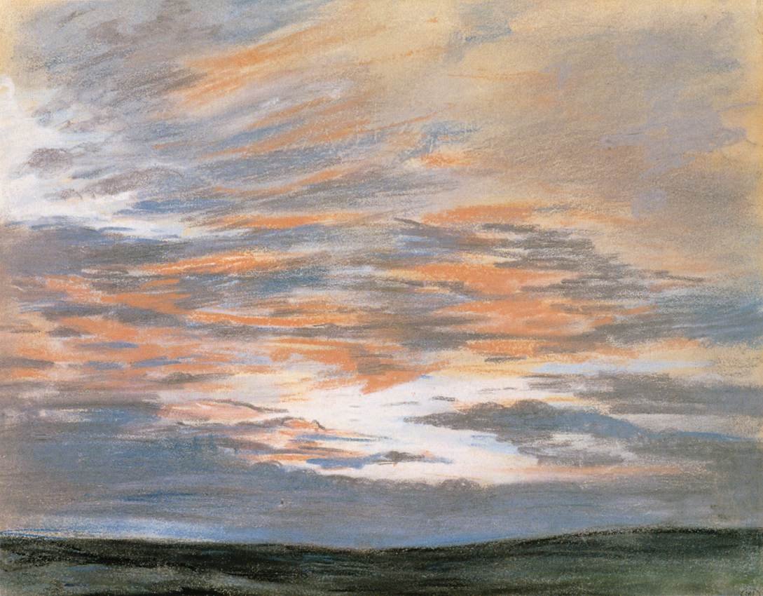 Gün Batımında Gökyüzünün İncelenmesi by Ferdinand Victor Eugene Delacroix