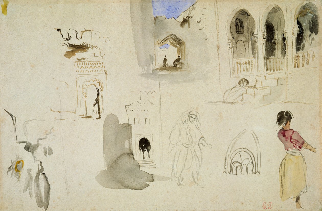 The Kasbah, Tangier  by Ferdinand Victor Eugene Delacroix