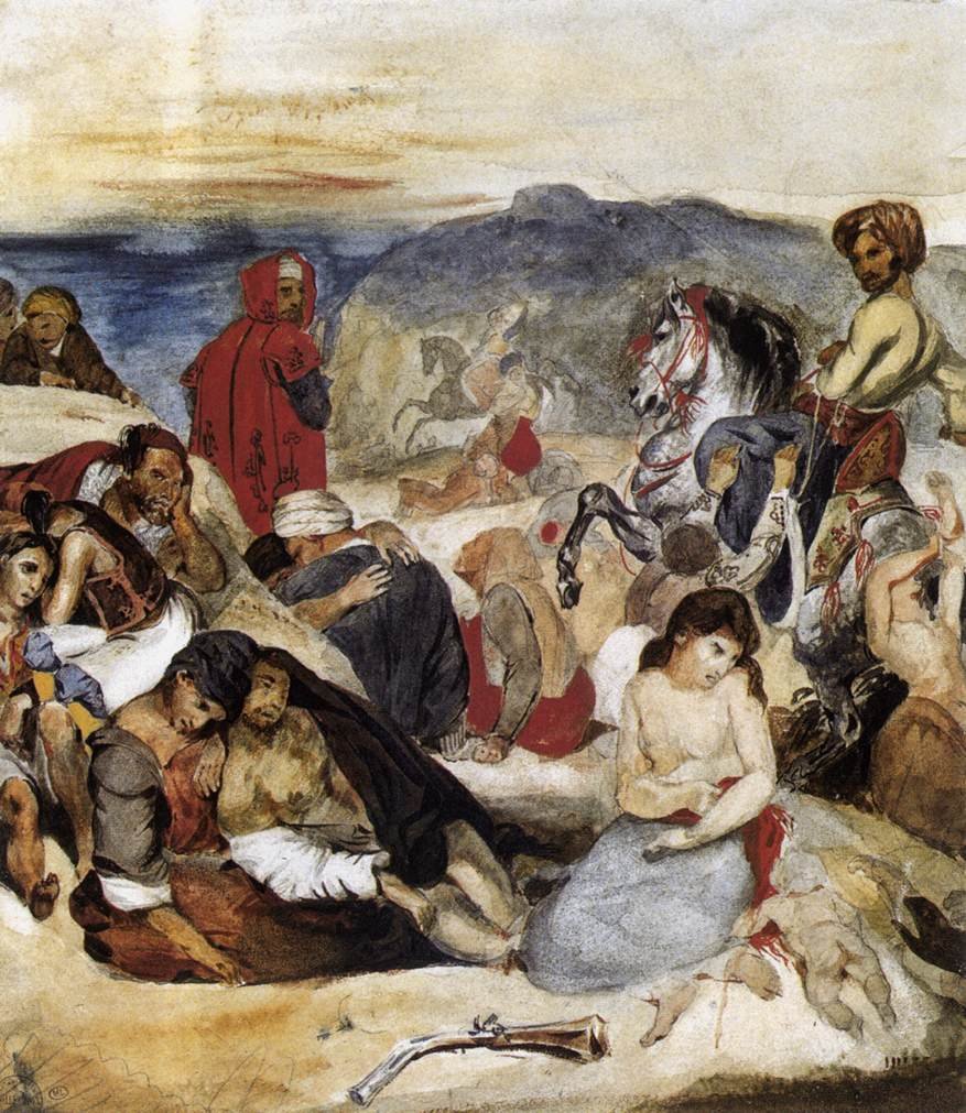 Sakız Adası Katliamı by Ferdinand Victor Eugene Delacroix