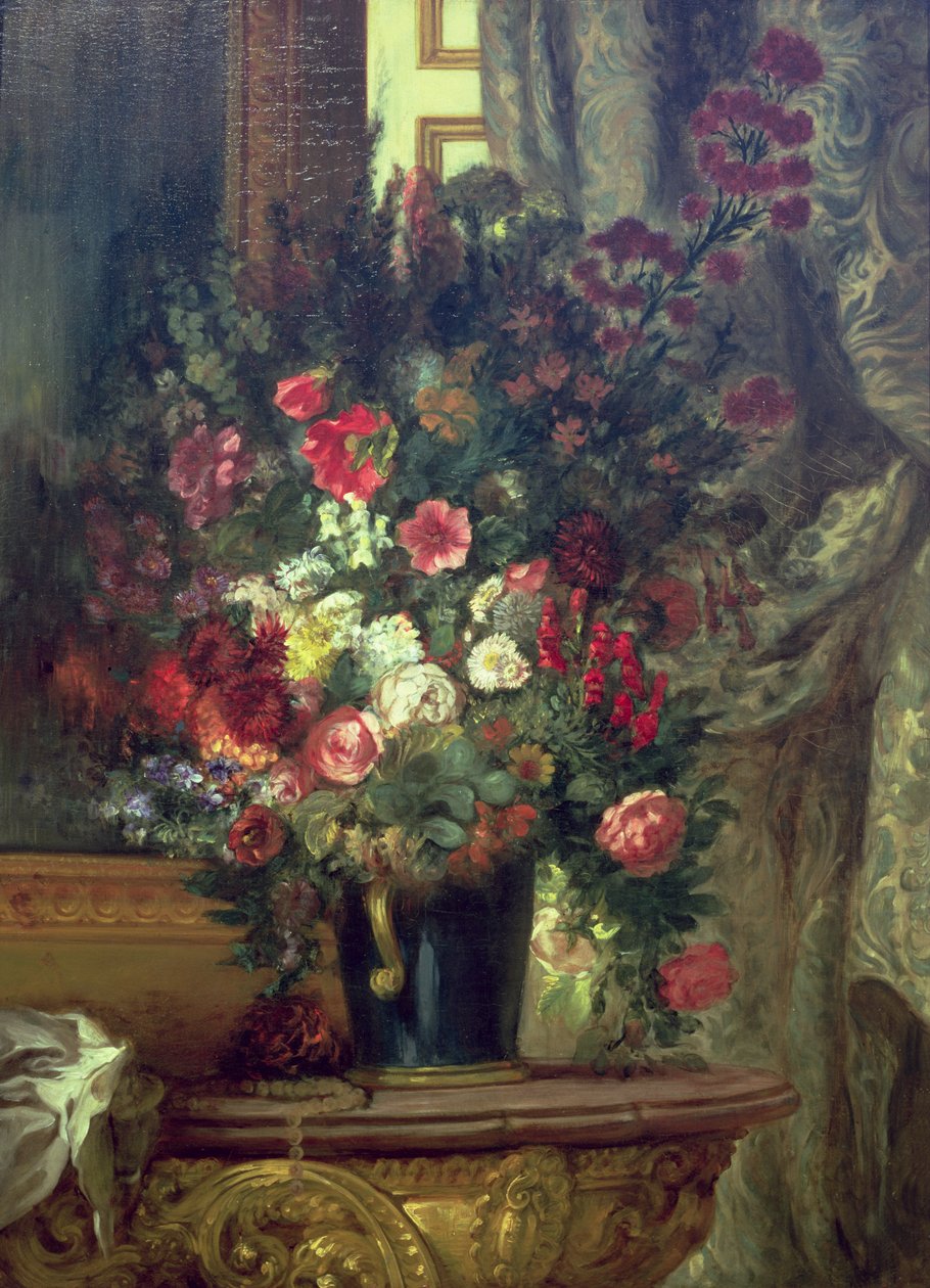 Konsoldaki Çiçek Vazosu, 1848-49 by Ferdinand Victor Eugene Delacroix