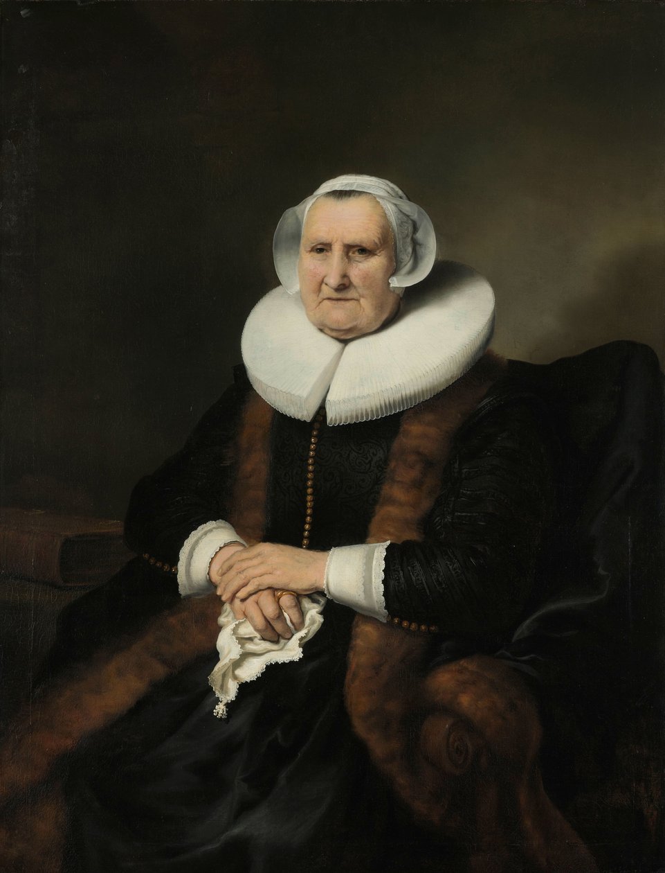 Yaşlı Bir Kadının Portresi, Muhtemelen Elisabeth Bas Yaşlı Bir Kadının Portresi, muhtemelen Elisabeth Jacobsdr Bas (1571-1649), Jochem Hendricksz Swartenhont