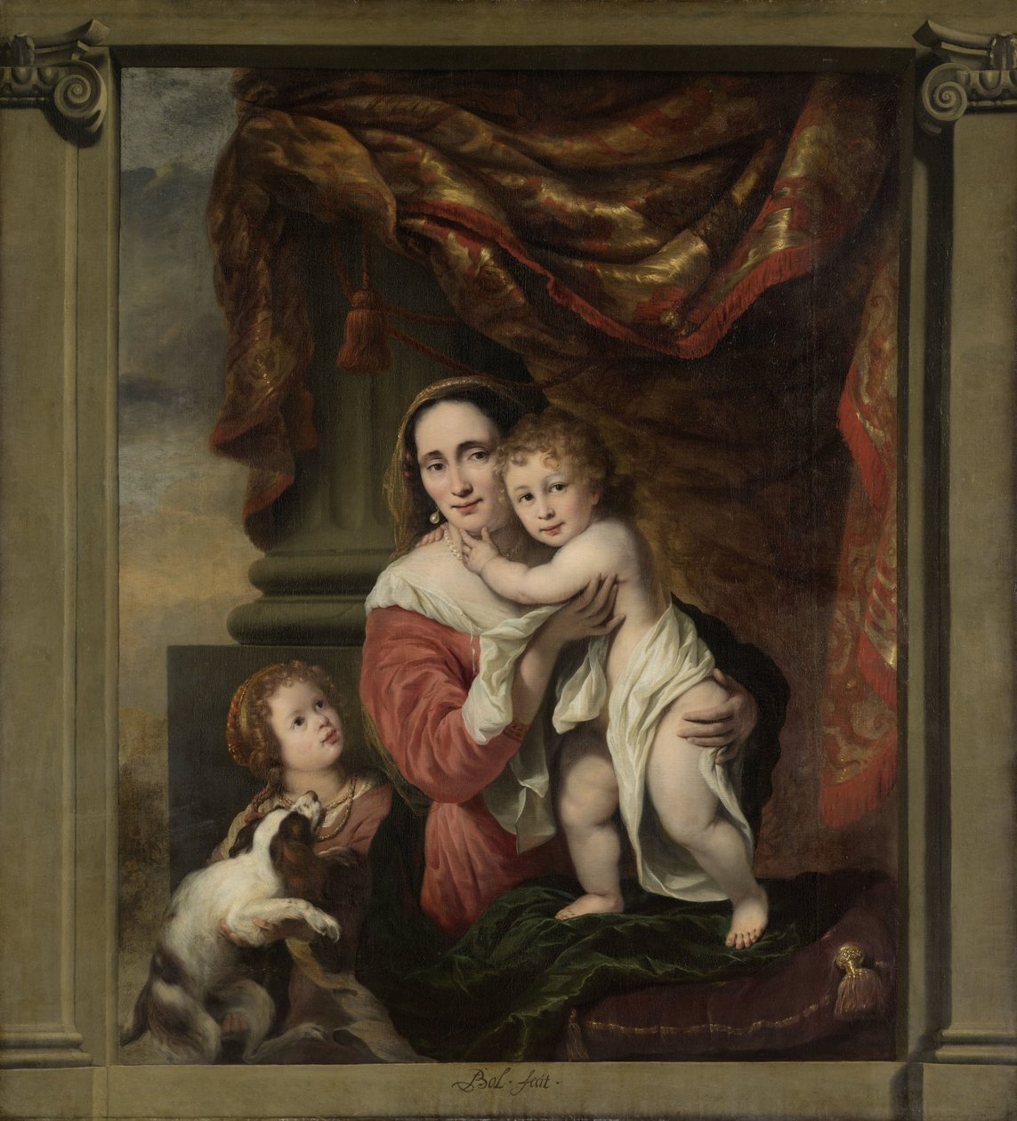 Caritas: Joanna de Geer (1629-1691) ve Çocukları Cecilia Gezisi (1660-1728) ve Laurens Gezisi (d. 1662) by Ferdinand Bol