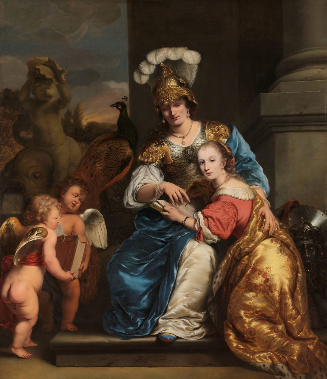 Minerva rolünde Margarita Gezisi, Kızkardeşi Anna Maria Gezisini Anlatıyor Eğitim Alegorisi: Margarita Gezisi (1640-1714) ablası Anna Maria Gezisi