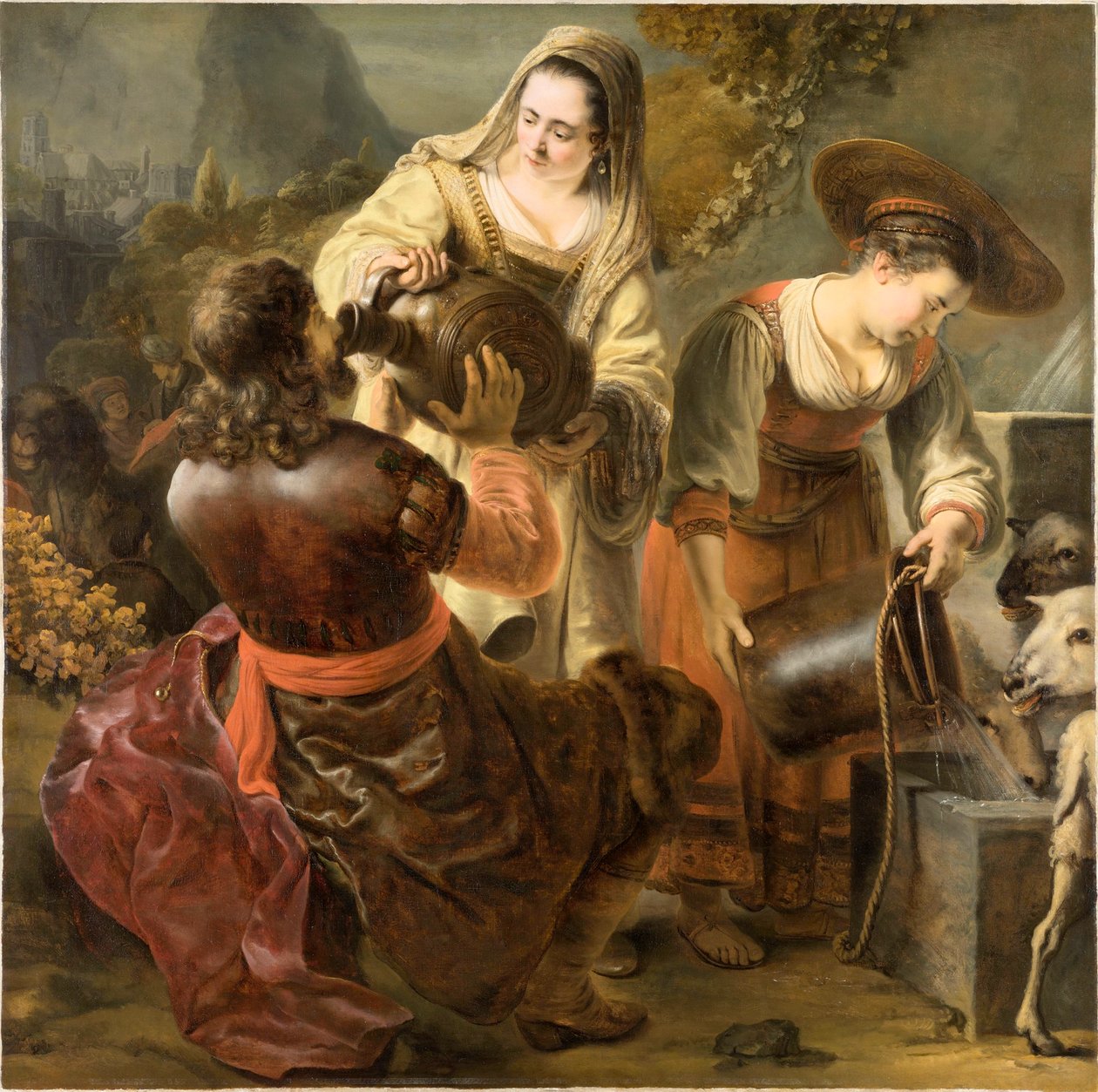 Rebecca ve Eliezer Kuyuda, c. 1645. by Ferdinand Bol