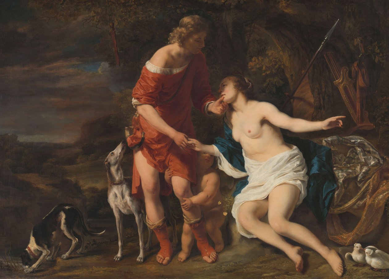 Venüs ve Adonis, 1657-60 by Ferdinand Bol