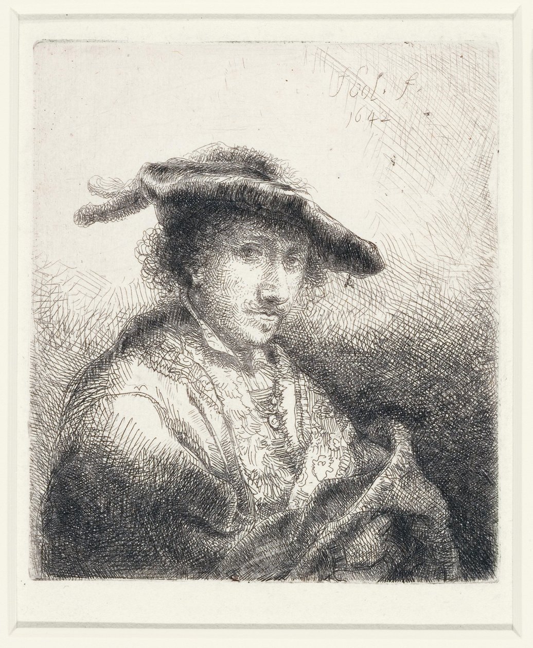 Tüylü Şapkalı Genç Adam, 1642 by Ferdinand Bol