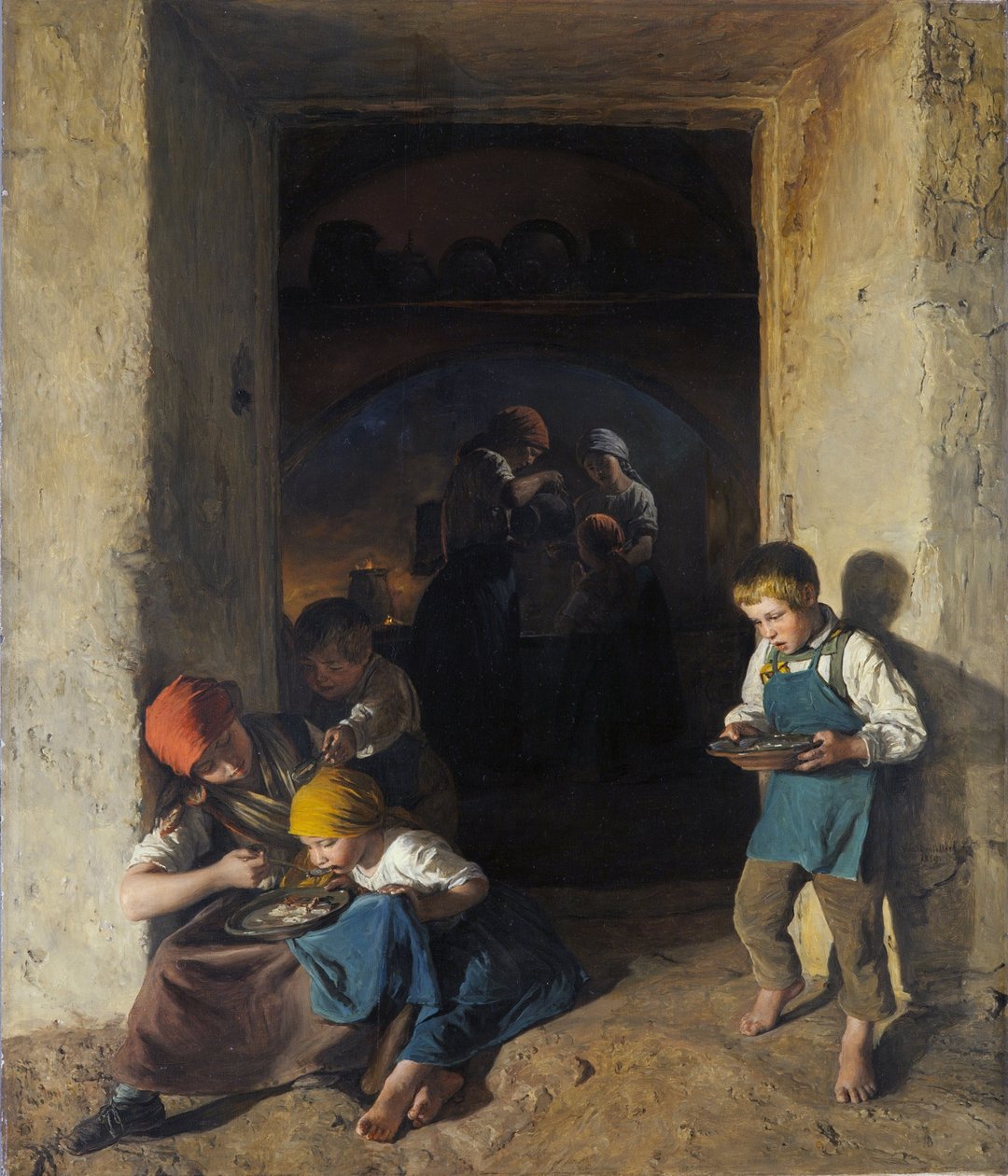 Kahvaltılarını Alan Çocuklar by Ferdinand Georg Waldmuller