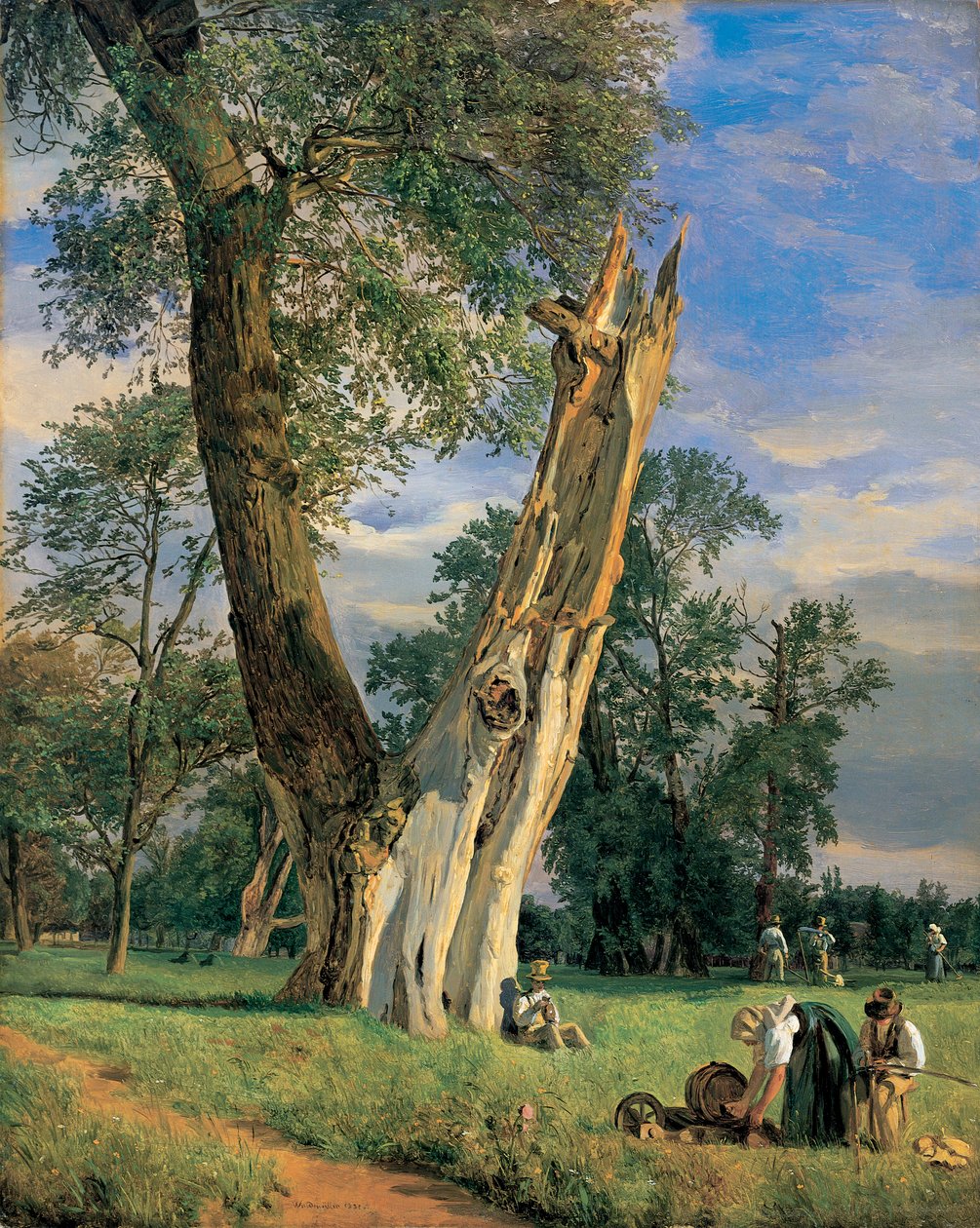 Prater parkında by Ferdinand Georg Waldmuller