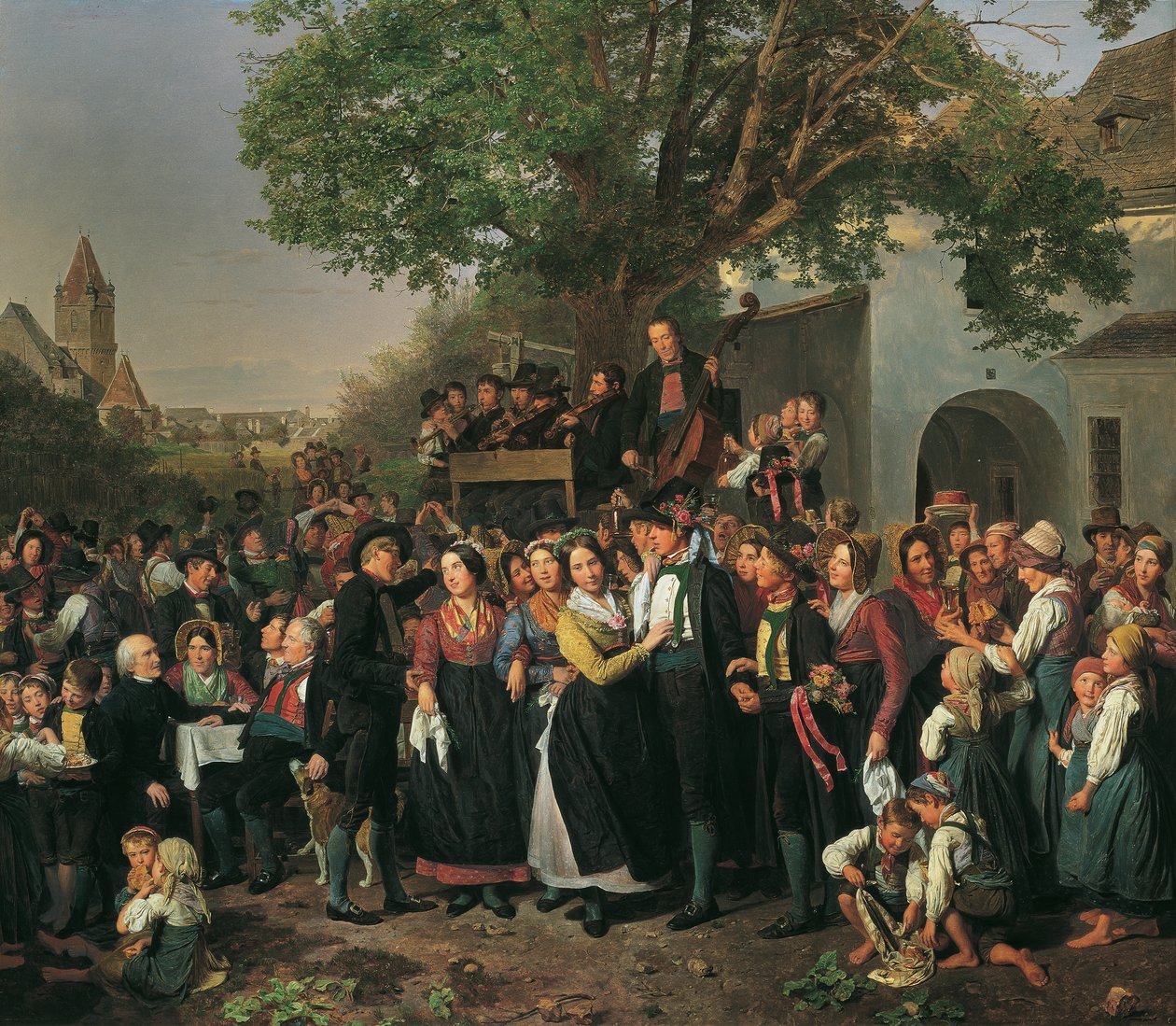 Aşağı Avusturya köylü düğünü by Ferdinand Georg Waldmuller