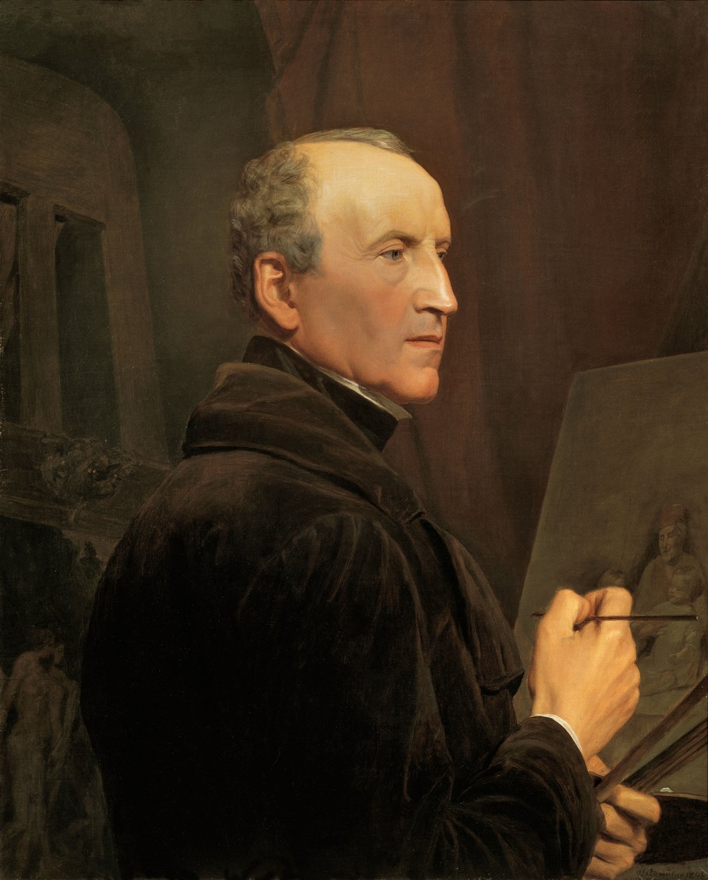 Şövalede Otoportre, 1848. by Ferdinand Georg Waldmuller