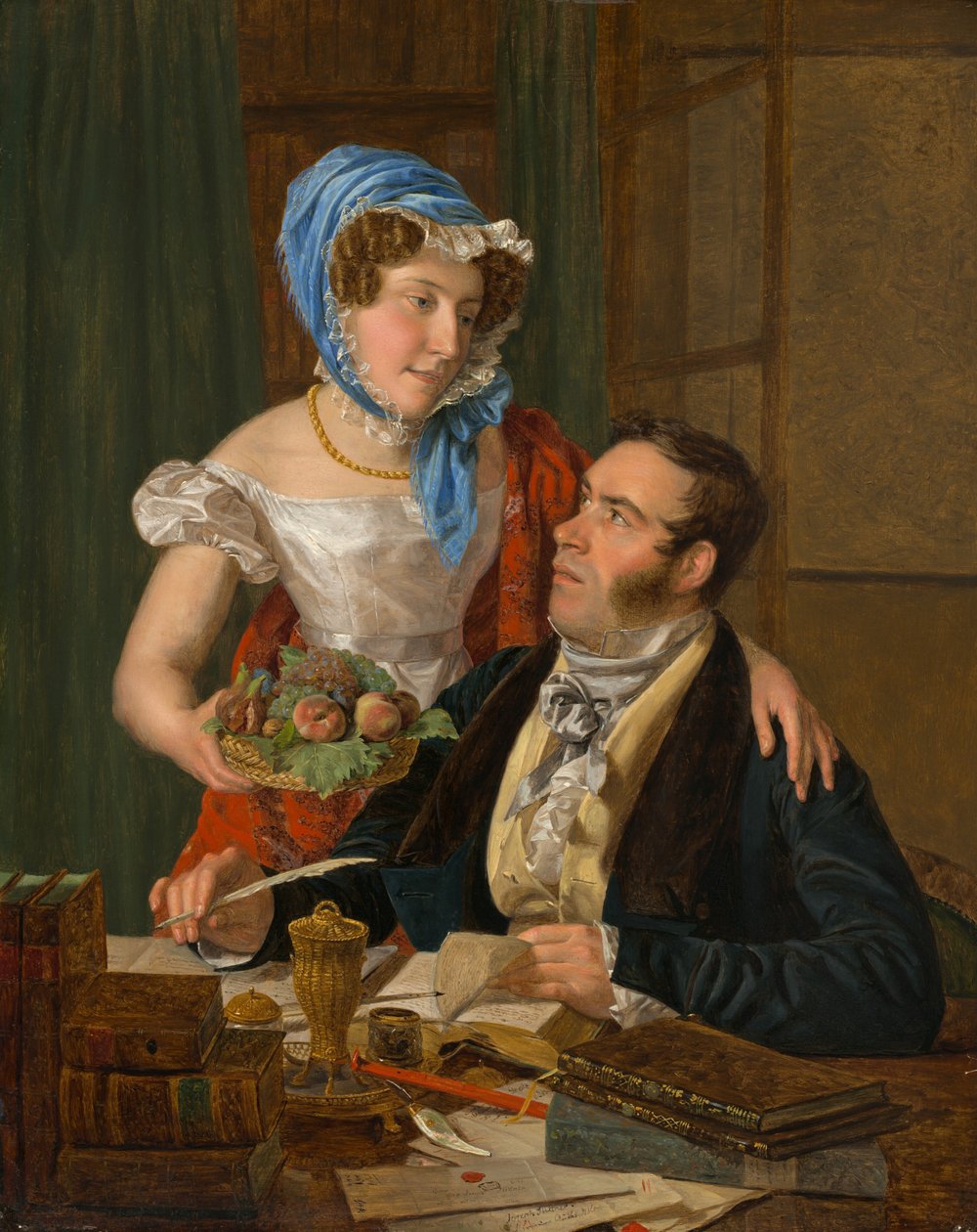 Haritacı Profesör Josef Jüttner ve Karısı by Ferdinand Georg Waldmuller