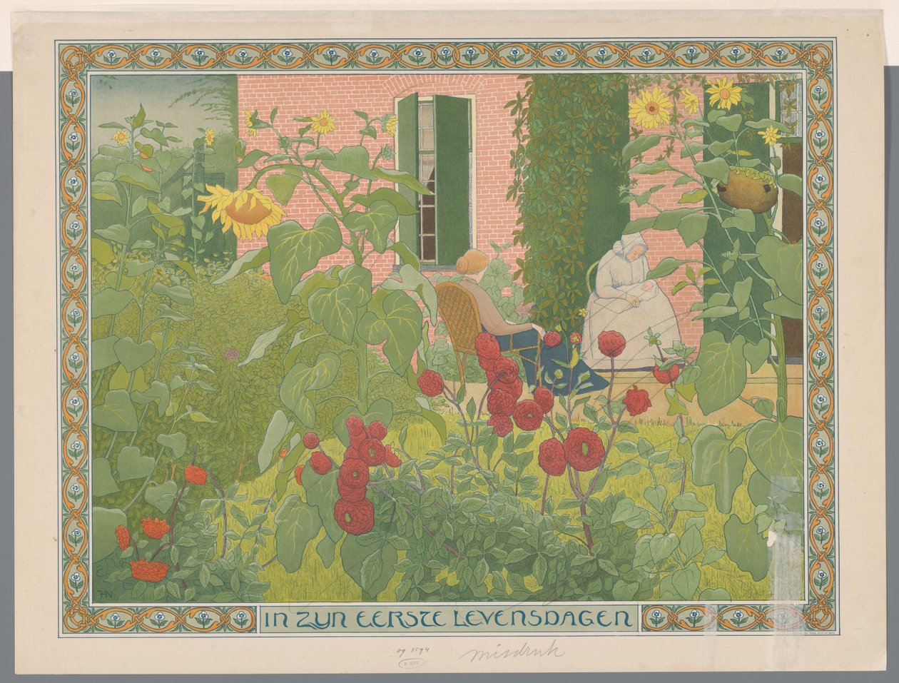 Bebek ile iki kadın Hayatının ilk günlerinde (nesne üzerindeki başlık) by Ferdinand Hart Nibbrig