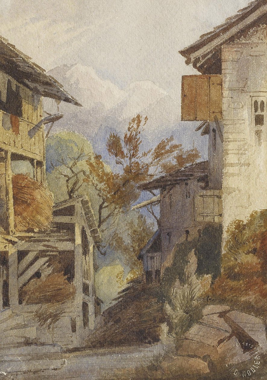 Savoy sınırlarındaki Çiftlik Evleri by Ferdinand Hodler