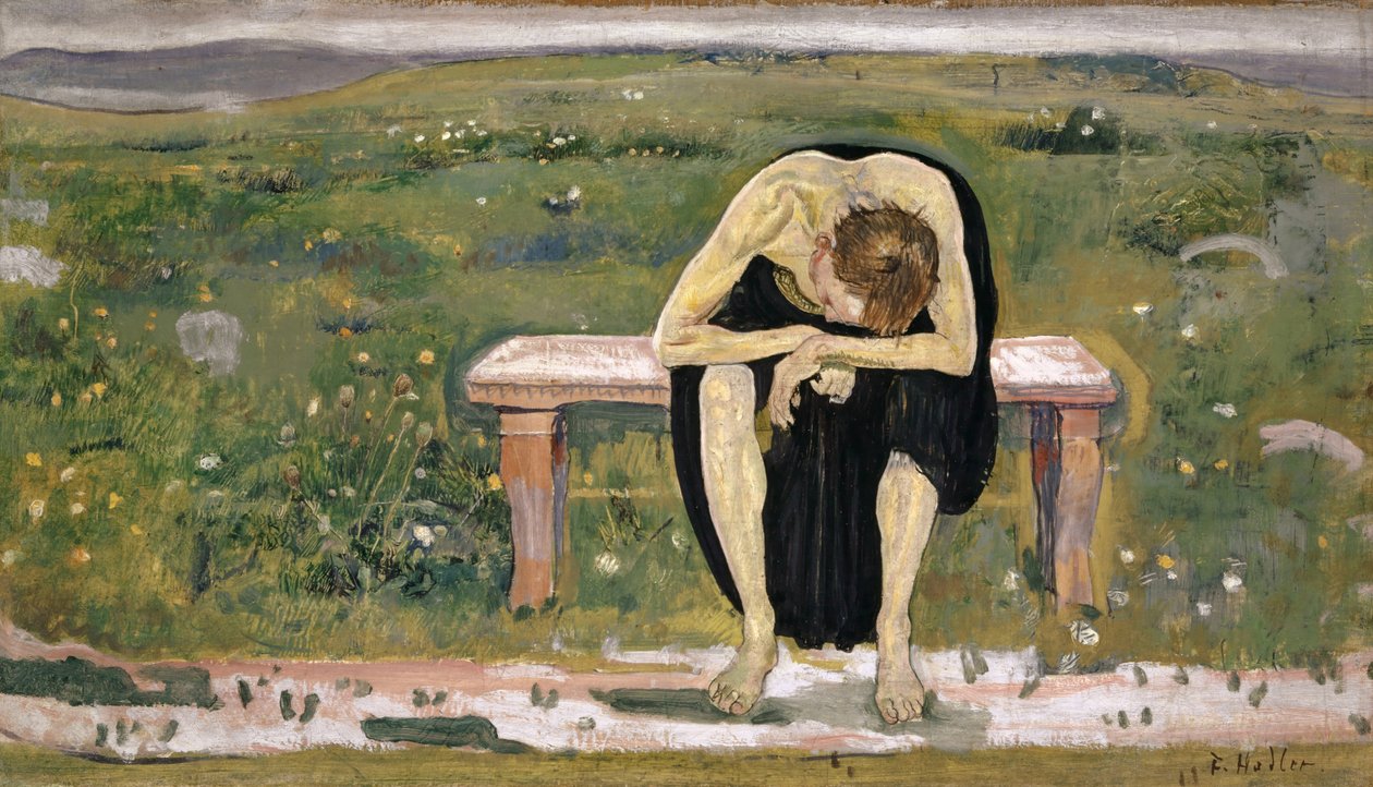 Hayal kırıklığına uğramış ruh, yaklaşık 1891. by Ferdinand Hodler