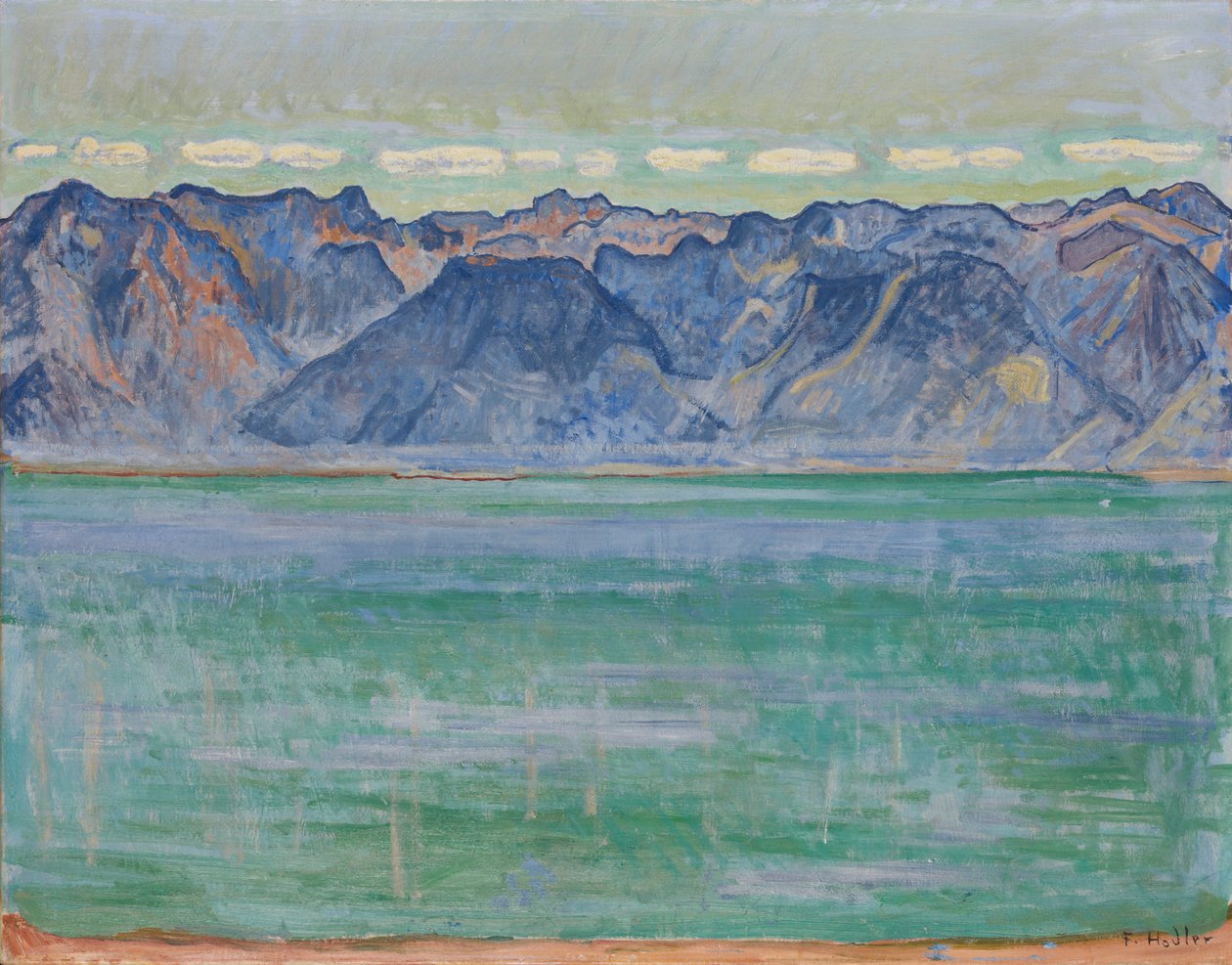 Cenevre Gölü ile Savoy Alpleri, c. 1905. by Ferdinand Hodler