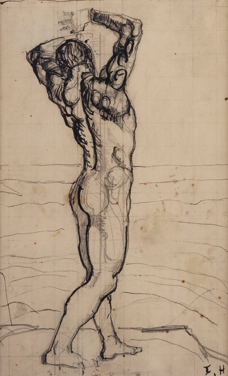Erkek Çıplak, Gerçeği Araştırmak; Erkek Çıplak, Hakikatte Çalışma, c.1902 by Ferdinand Hodler