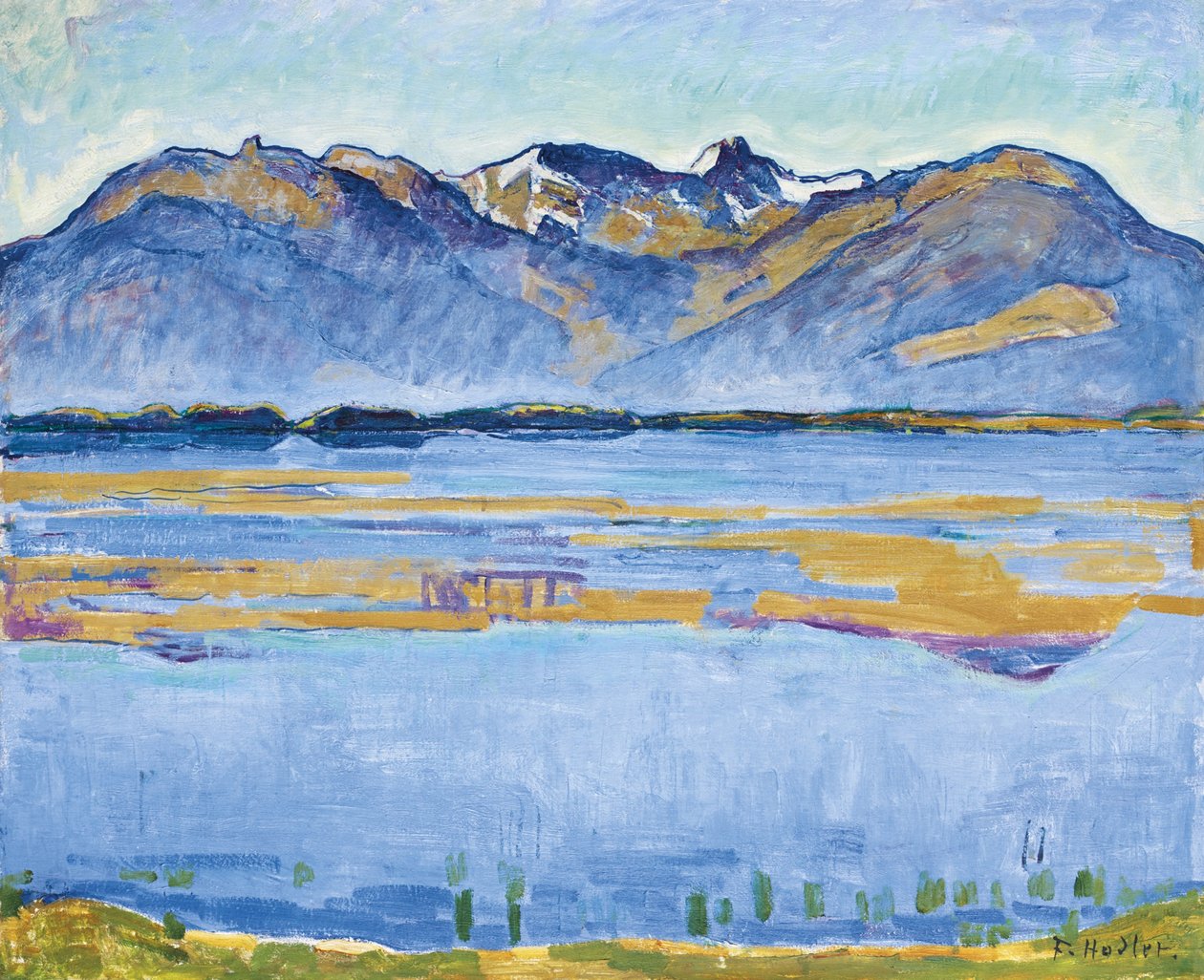 Becs de Bosson ve Vallon de Réchy ile Montana manzarası, 1915 by Ferdinand Hodler