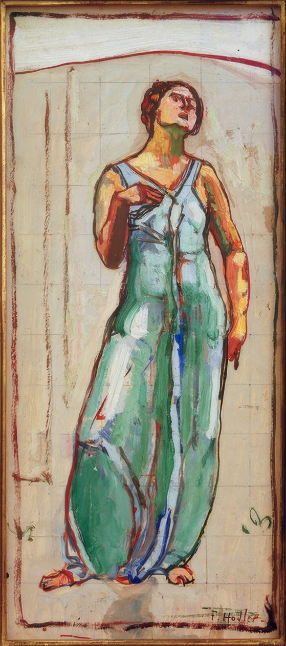 Sonsuzluğa bakmak için çalışma by Ferdinand Hodler