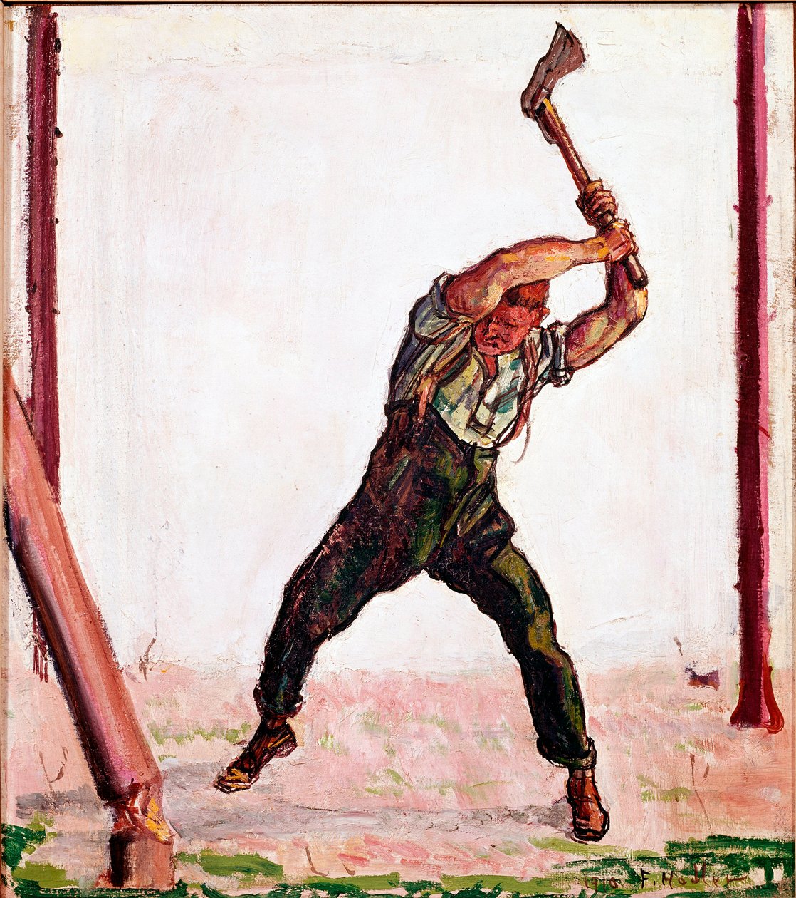 Ferdinand Hodler'in (1853-1918) Bucheron Tablosu 1910 Sao Paulo, Sanat Müzesi by Ferdinand Hodler