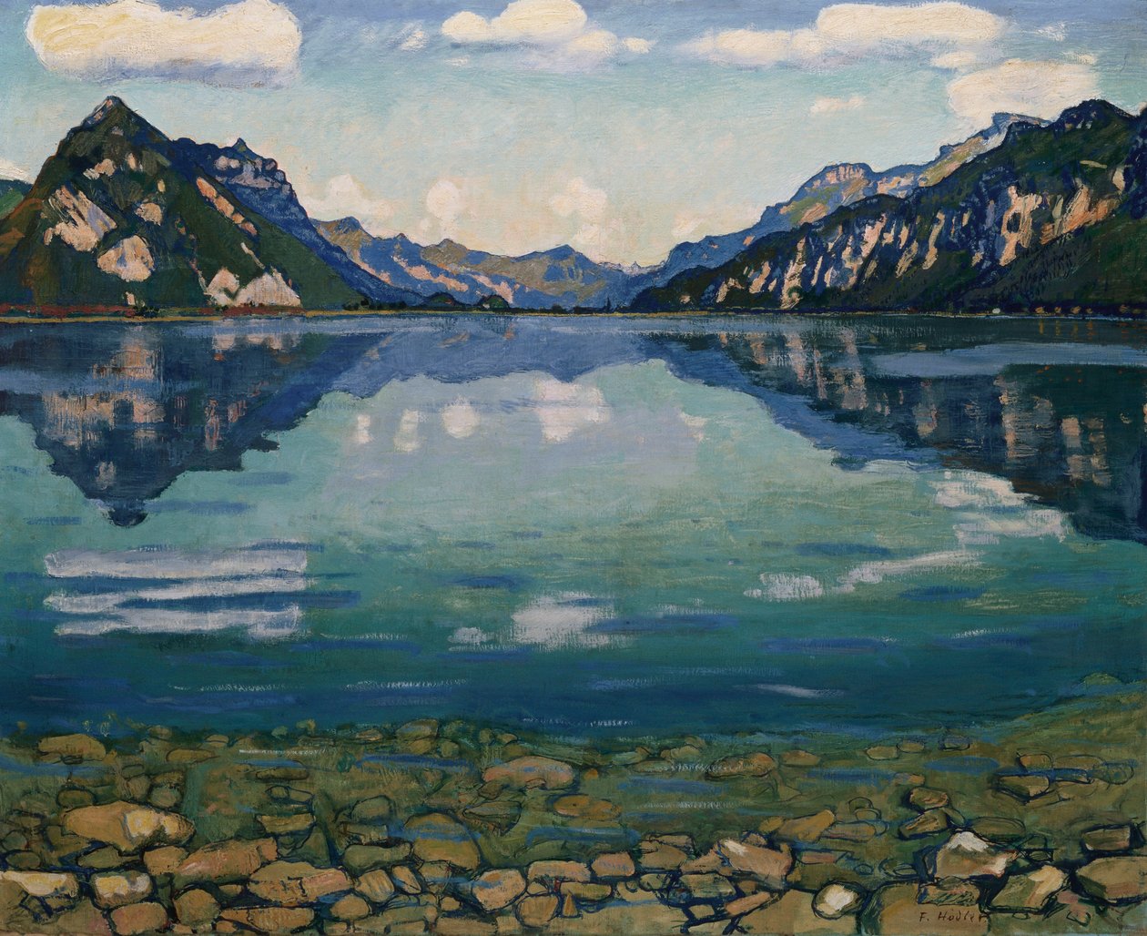 Düşünceli Thunersee, 1904 by Ferdinand Hodler
