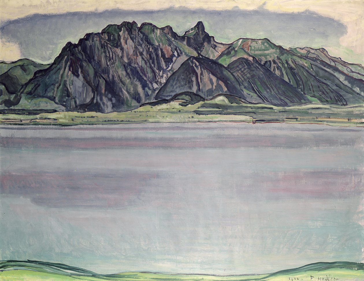 Stockhorn Dağları ile Thunersee, 1910 by Ferdinand Hodler