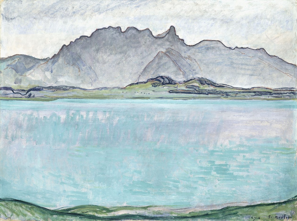 Stockhorn Dağları ile Thunersee, 1910 by Ferdinand Hodler