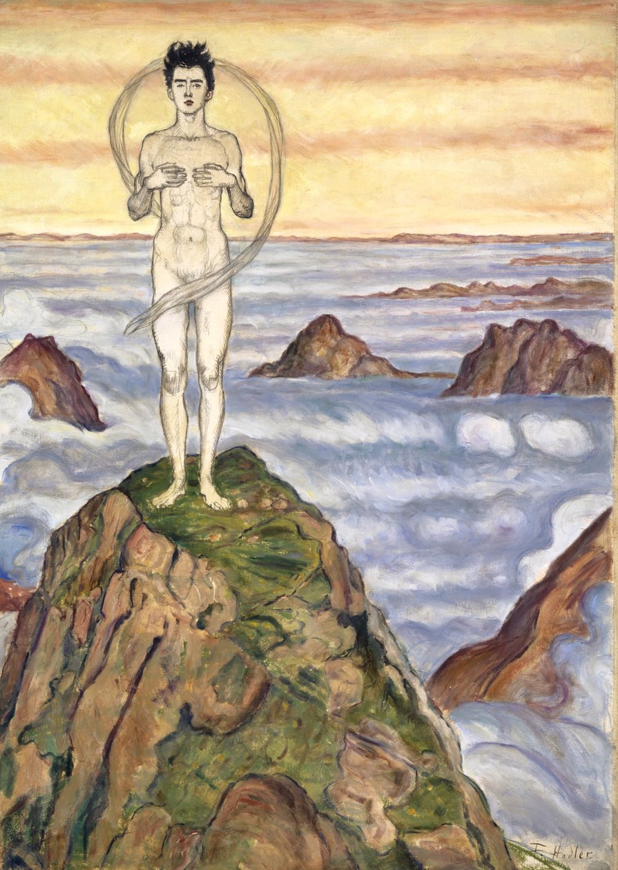 Sonsuzluğa Bakış, 1903 (tuval üzerine kağıt üzerine yağlıboya ve kurşun kalem) by Ferdinand Hodler
