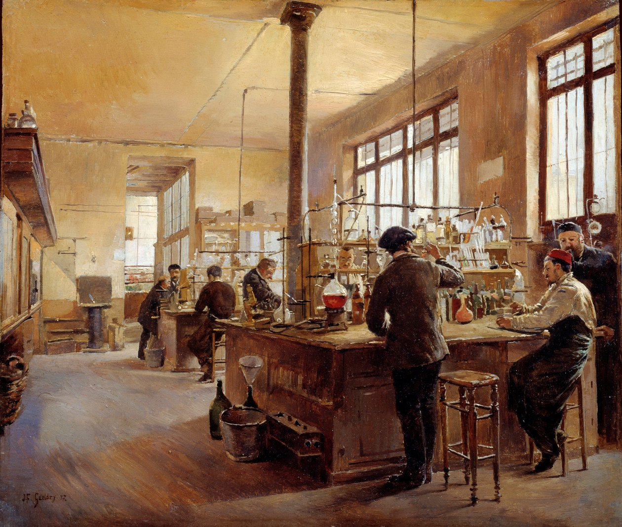 Belediye laboratuvarı, polis vilayet bulvarı du sarayına sahiptir. Ferdinand Joseph Gueldry'nin (1858-1945) tablosu by Ferdinand Joseph Gueldry