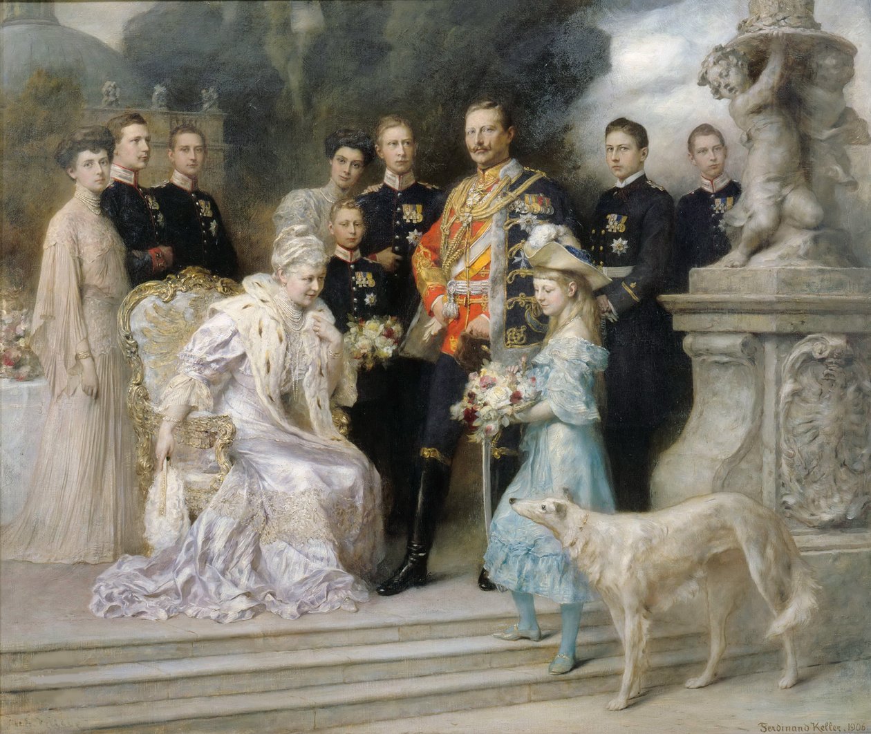 Gümüş düğün vesilesiyle İmparatorluk ailesinin grup portresi, 1906. by Ferdinand. Keller