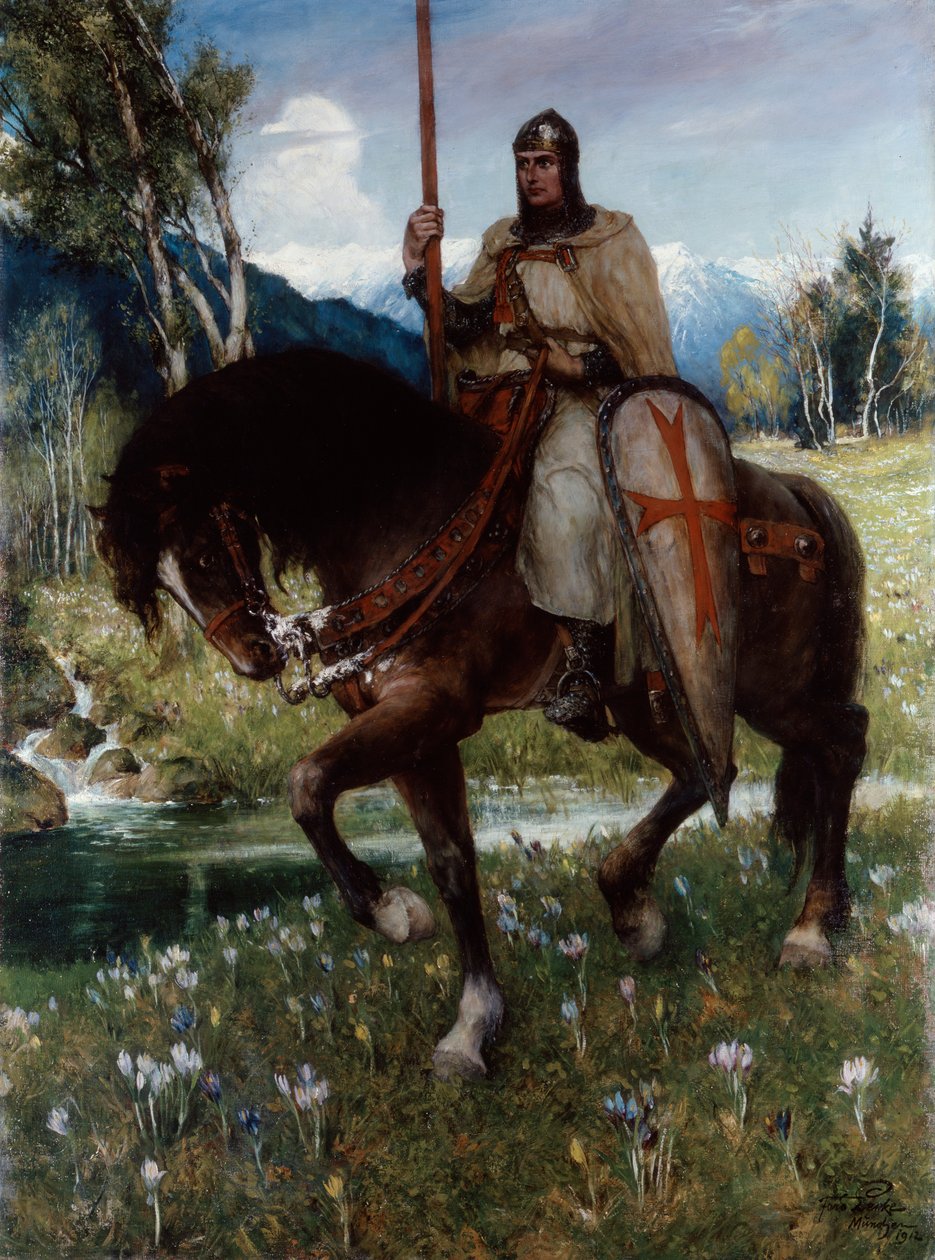 Kutsal Kase Görevinde Parsifal, 1912. by Ferdinand Leeke