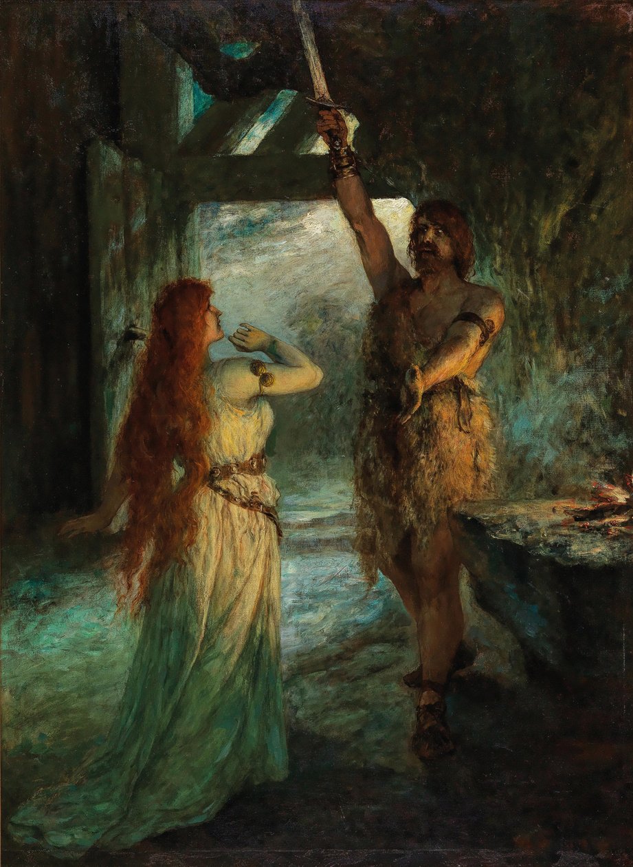 Valkyrie 1. Perde: Sieglinde ve kardeşi Siegmund. by Ferdinand Leeke