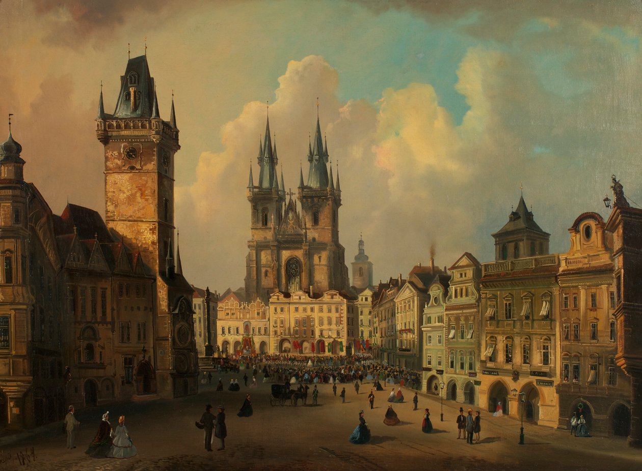 Prag'daki Eski Şehir Meydanı by Ferdinand Lepie