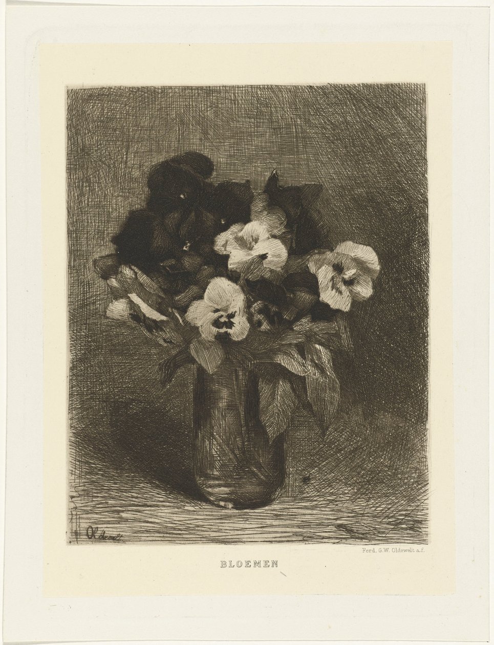 Vazoda Menekşeler Çiçekler (nesne üzerindeki başlık) by Ferdinand Oldewelt