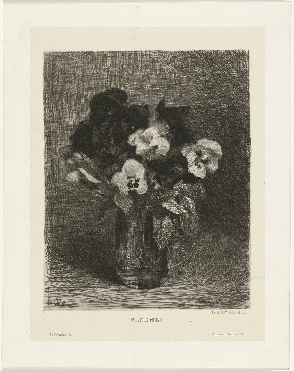Vazoda Menekşeler Çiçekler (nesne üzerindeki başlık) by Ferdinand Oldewelt